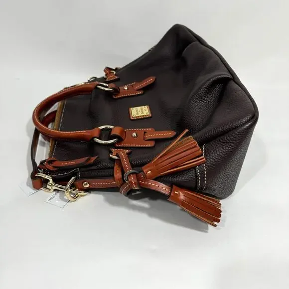 Dooney & Bourke Brown Pebble Grain Leather Stanwich Satchel New Handbag R2275BM - Picture 4 of 12